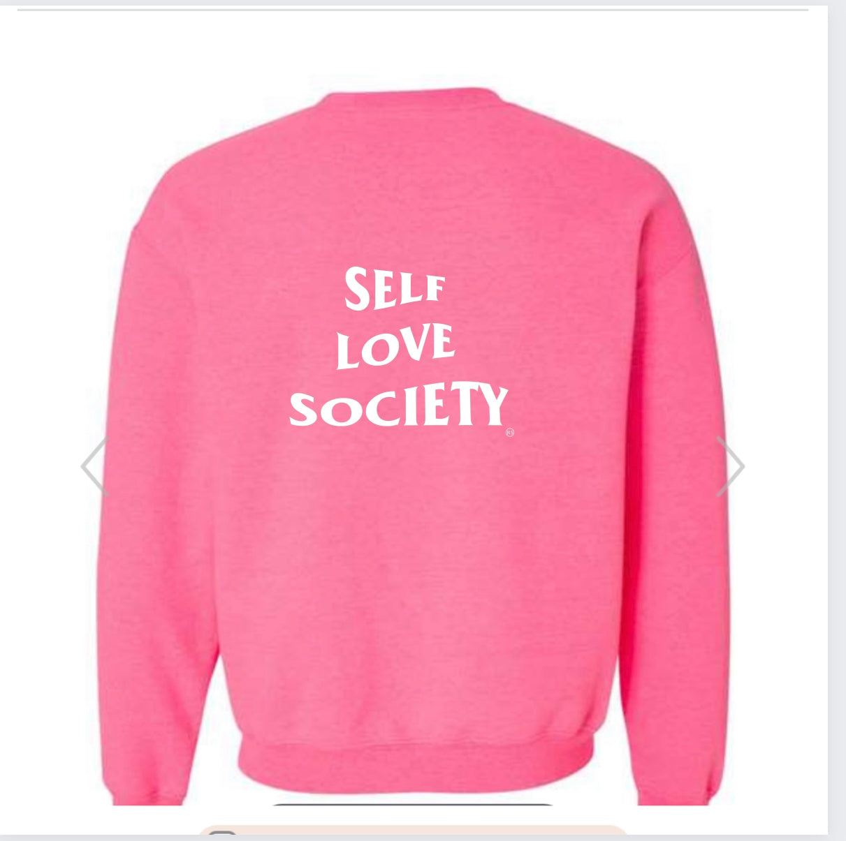 Self love design on Pink Hoodie/Crewneck